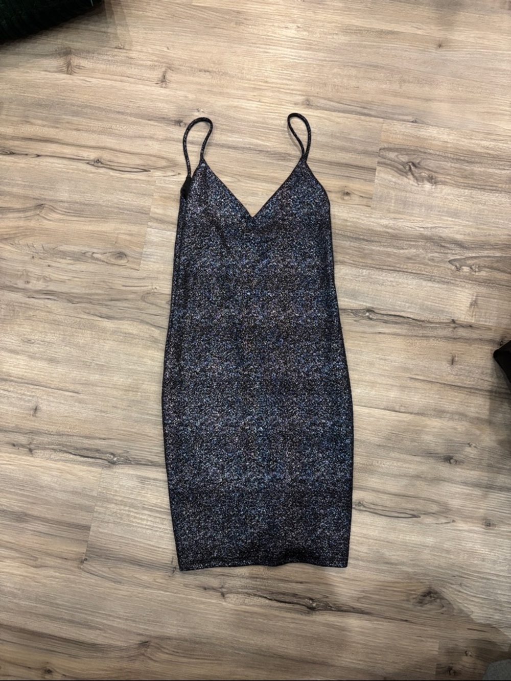 Sparkle Slip Dress in Black